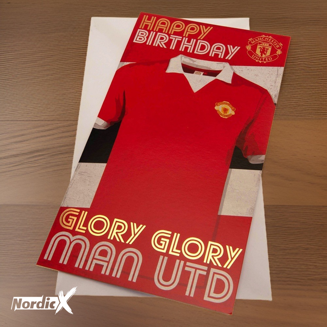 Merchandise manchester united fc retro f dselsdagskort